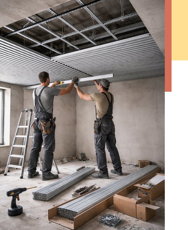 Монтаж реечного потолка в Воронеже от 4833 руб. под ключ | ОТДЕЛОЧНИК-Врн