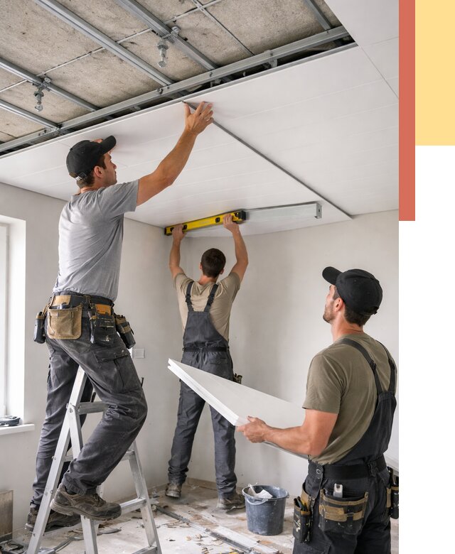 Монтаж потолка из ПВХ панелей в Воронеже от 3759 руб./м2 — быстро и недорого | ОТДЕЛОЧНИК-Врн