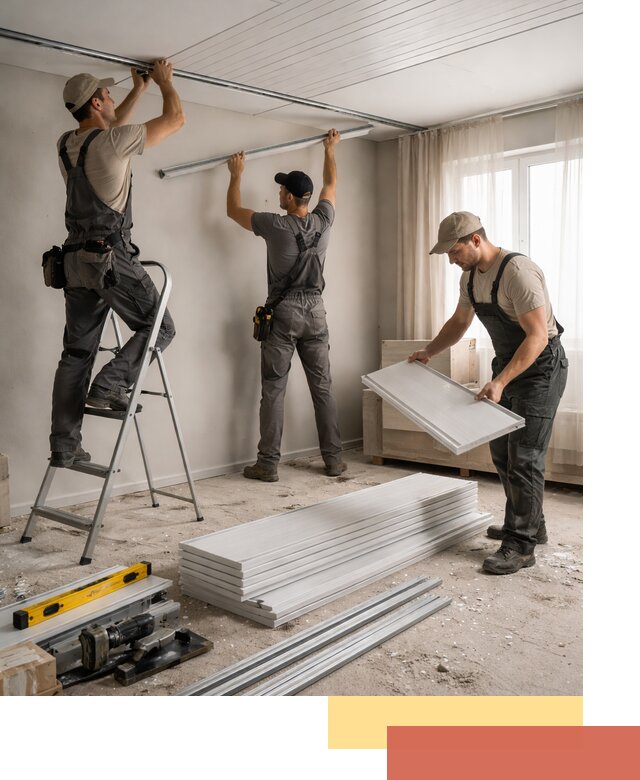 Монтаж потолка из ПВХ панелей в Воронеже оперативно и качественно