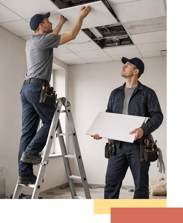 Обслуживание подвесного потолка в Воронеже — ремонт и чистка