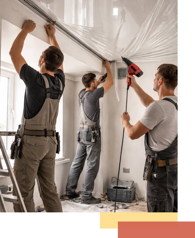 Монтаж глянцевого натяжного потолка в Воронеже быстро и качественно