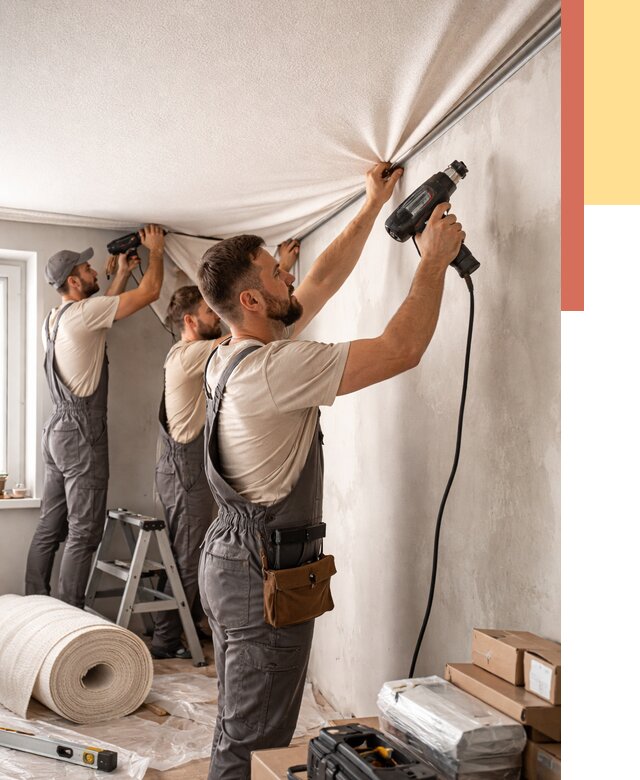 Монтаж фактурного натяжного потолка в Воронеже от 806 руб. — ОТДЕЛОЧНИК-Врн