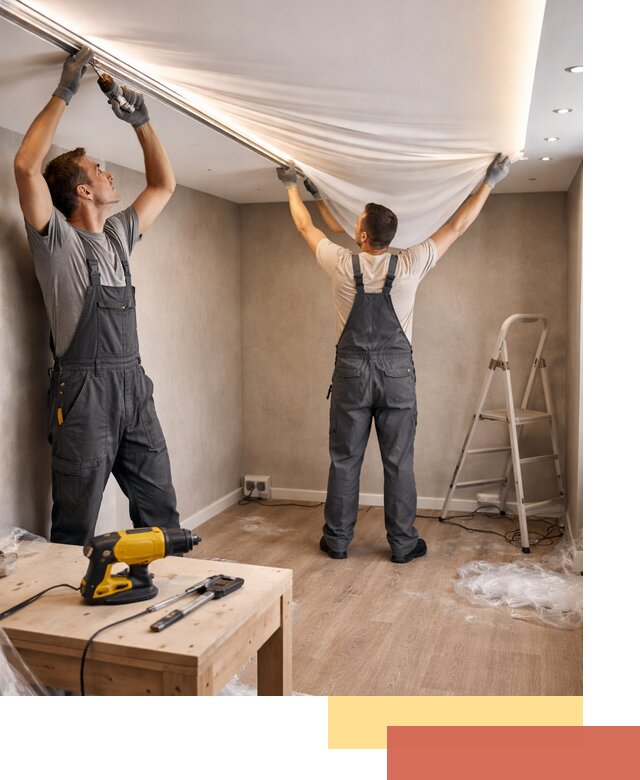 Монтаж натяжного потолка с подсветкой в Воронеже цена и сроки