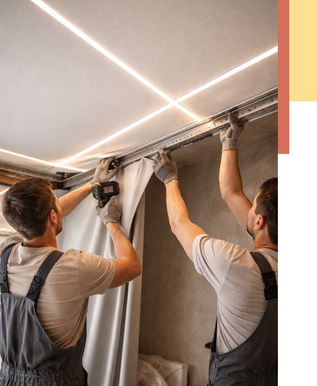 Монтаж натяжного потолка со световыми линиями в Воронеже от 1289 руб. | ОТДЕЛОЧНИК-Врн