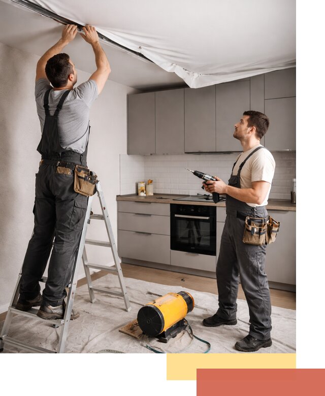 Монтаж натяжного потолка на кухне в Воронеже