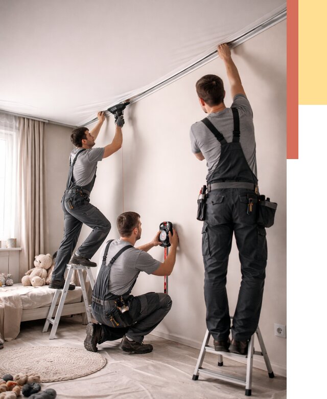 Монтаж натяжного потолка в детской в Воронеже от 3759 руб. — быстро и недорого | ОТДЕЛОЧНИК-Врн