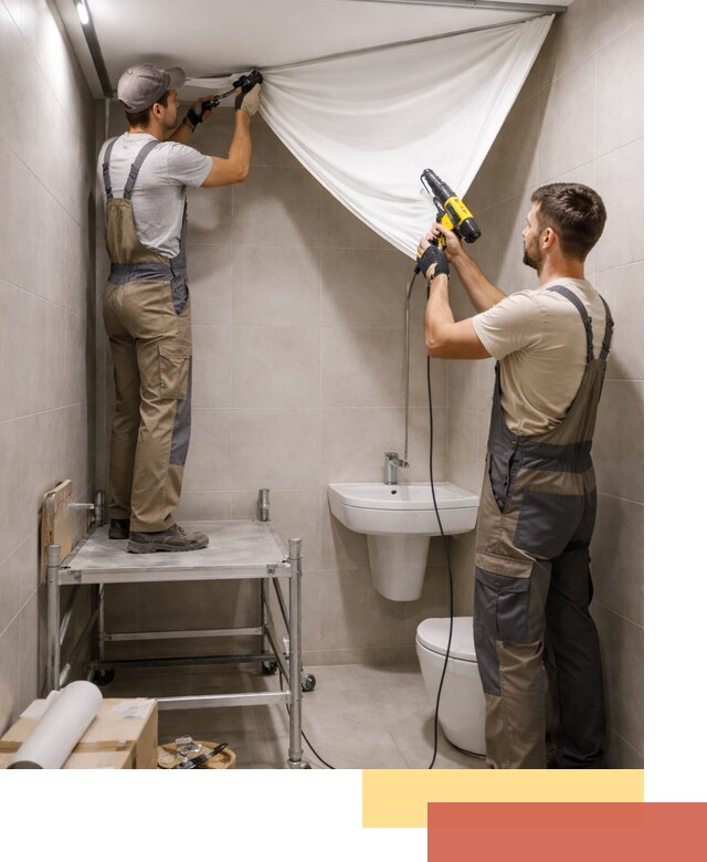 Монтаж натяжного потолка в санузле в Воронеже