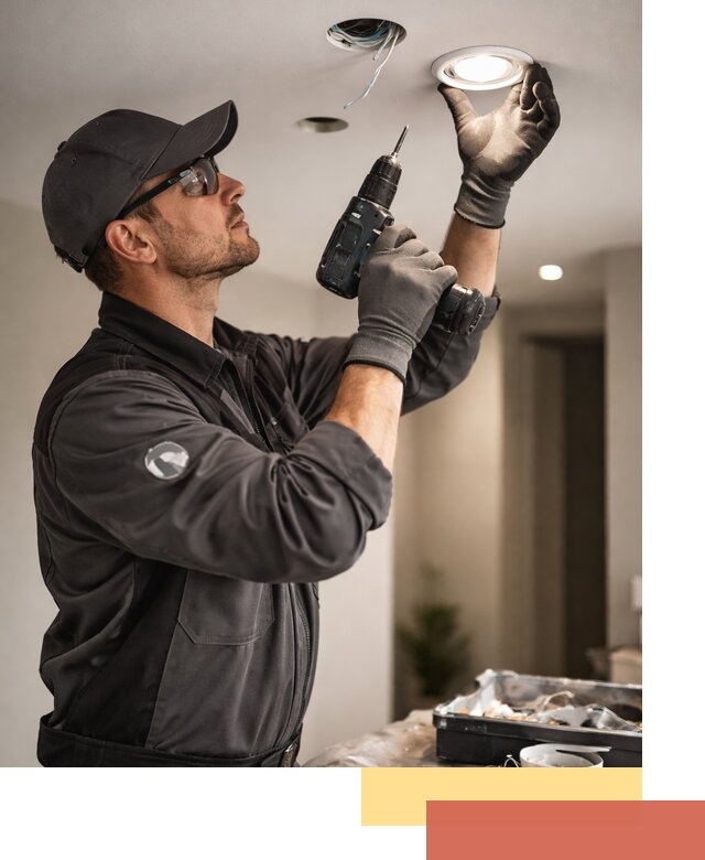 Установка точечных светильников в натяжной потолок в Воронеже