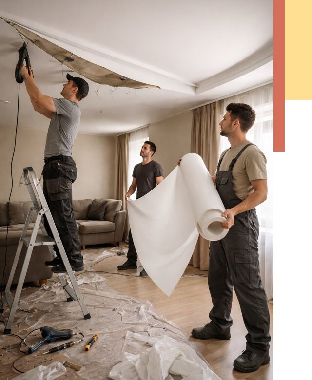 Замена полотна натяжного потолка в Воронеже от 10204 руб. быстро и недорого | ОТДЕЛОЧНИК-Врн