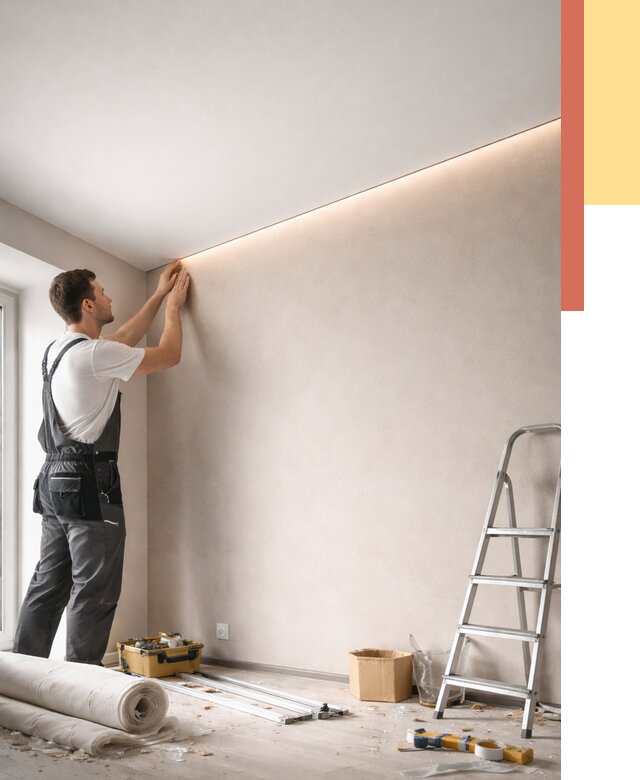 Теневые натяжные потолки в Воронеже от 8808 руб. под ключ | ОТДЕЛОЧНИК-Врн