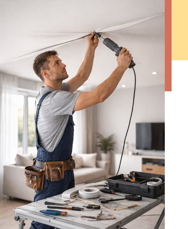 Ремонт натяжных потолков в Воронеже от 10204 руб. под ключ — ОТДЕЛОЧНИК-Врн