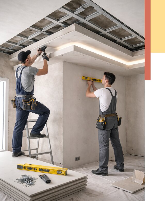 Двухуровневый потолок из гипсокартона в Воронеже от 1557 руб. под ключ | ОТДЕЛОЧНИК-Врн