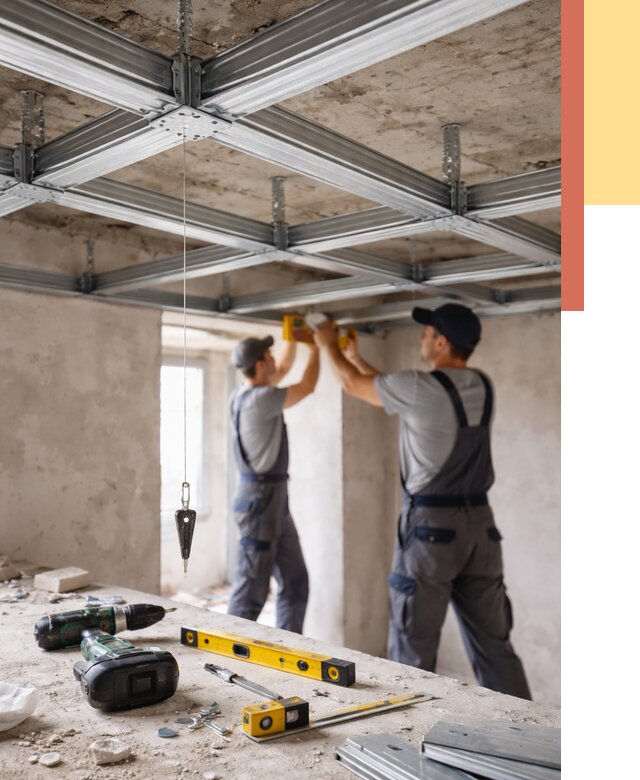 Монтаж каркаса потолка из профиля в Воронеже от 4833 руб. — услуги ОТДЕЛОЧНИК-Врн