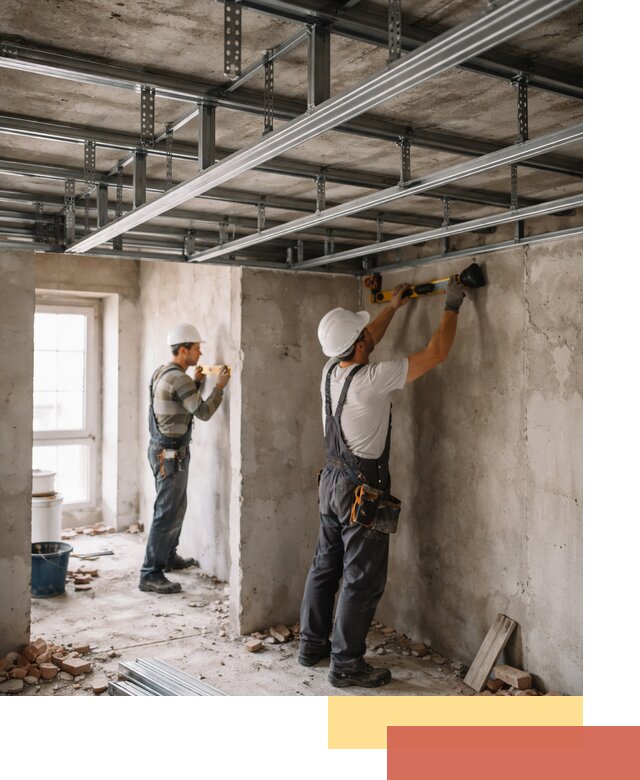 Монтаж каркаса потолка из профильного профиля в Воронеже