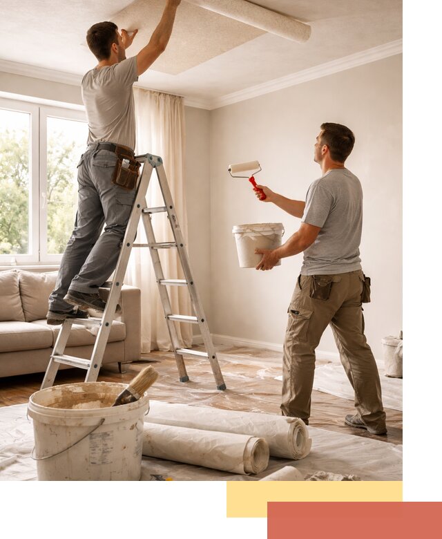 Поклейка обоев на потолок в Воронеже — качественно и быстро