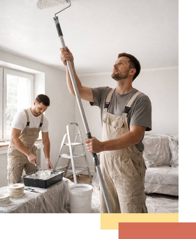 Покраска потолка водоэмульсионной краской в Воронеже