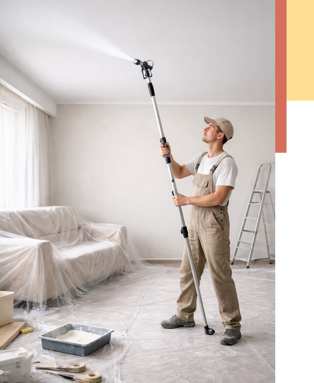 Покраска потолка краскопультом в Воронеже от 4833 руб. быстро и недорого | ОТДЕЛОЧНИК-Врн