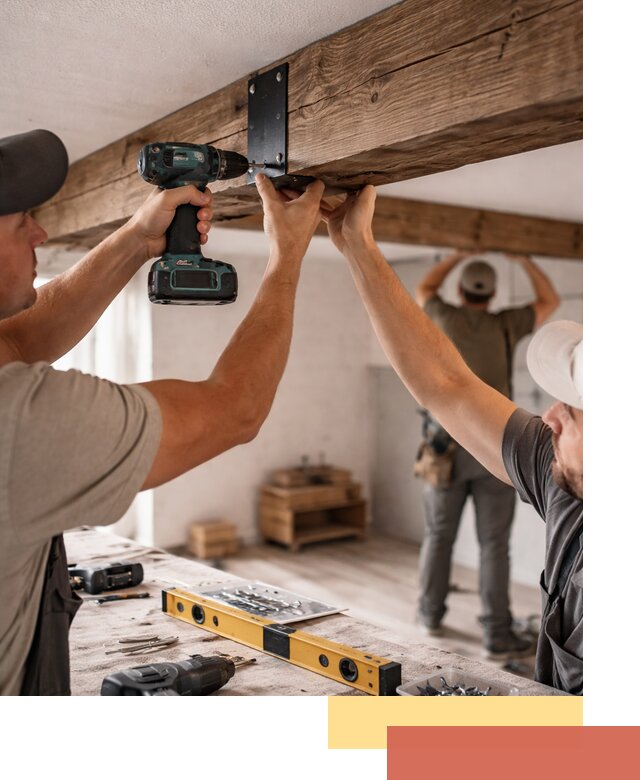 Монтаж декоративных потолочных балок в Воронеже