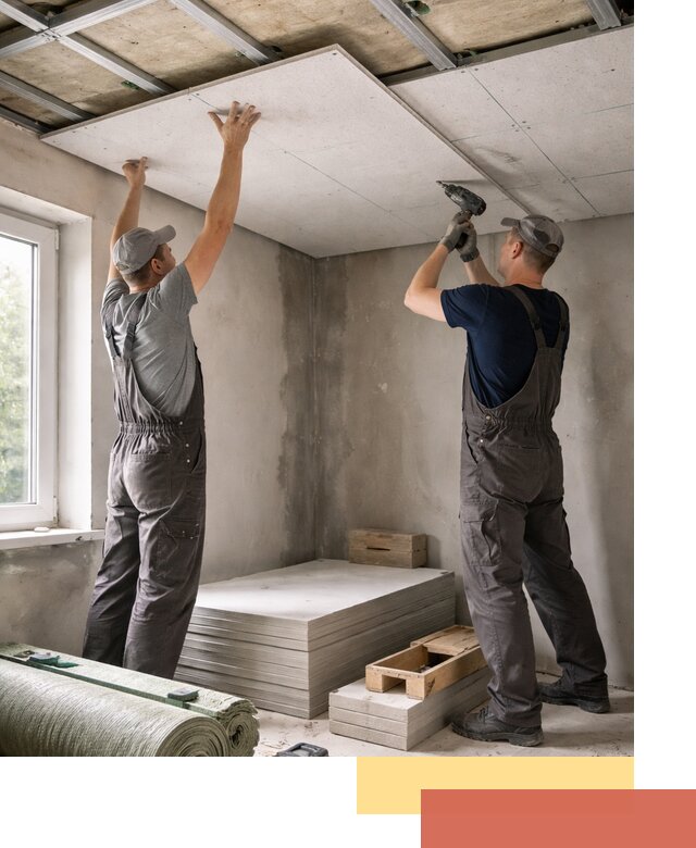 Шумоизоляция потолка панелями ЗИПС в Воронеже